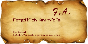 Forgách András névjegykártya