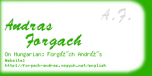 andras forgach business card